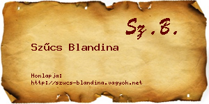 Szűcs Blandina névjegykártya