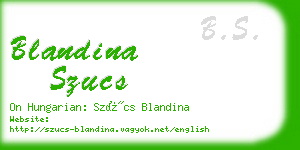 blandina szucs business card
